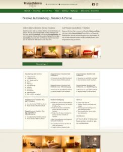 Webseite für Pension Colmberg